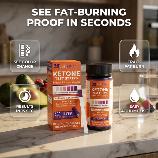 Ketone Keto Test Strips. Testing Levels of Ketones Suitable for Diabetics, Low Carb, & Fat Burning Dieters. 125 strips per bottle (100 + 25 free).