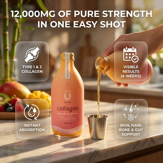 High-Dose 12000mg Collagen Peptides, Bovine Hydrolysed Liquid, with added Vitamin C, Zinc & Manganese, 16 Day Supply, Made in UK